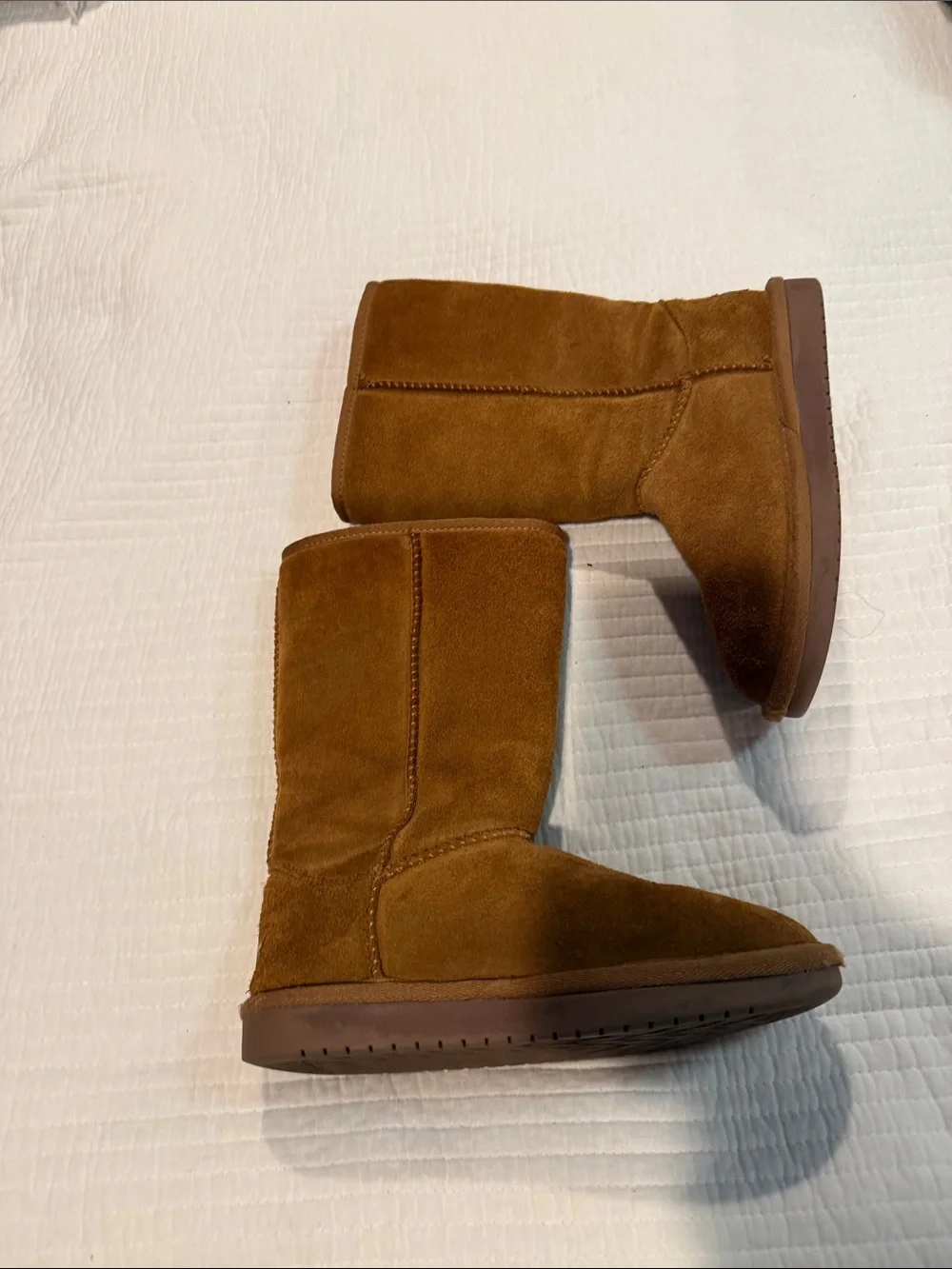 Ugg by koolaburra Kids Brown Suede Lace-Up Faux Shearling Boots
